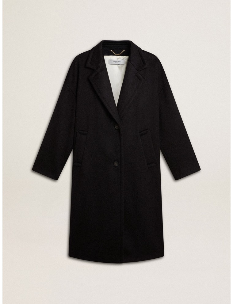 Cappotto monopetto cocoon da donna di colore nero