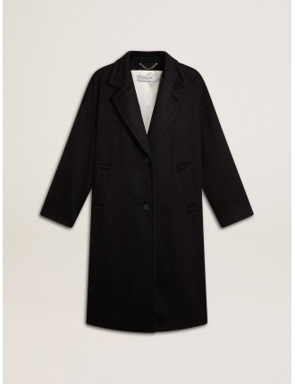 Cappotto monopetto cocoon da donna di colore nero