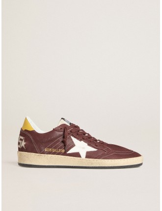 Ball Star Donna in nabuk cioccolato con stella e talloncino in pelle