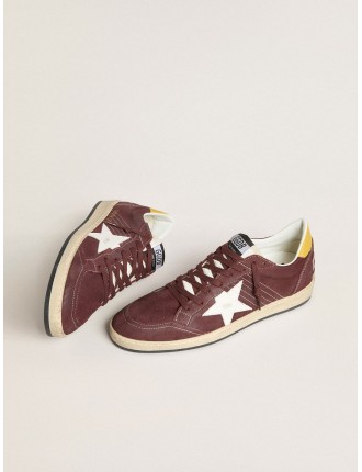 Ball Star Donna in nabuk cioccolato con stella e talloncino in pelle