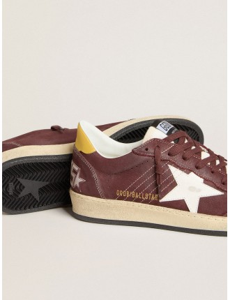 Ball Star Donna in nabuk cioccolato con stella e talloncino in pelle