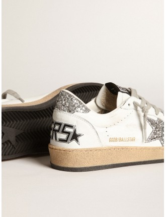 Ball Star Donna in nappa con stella bianca e talloncino glitter