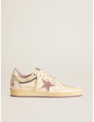 Ball Star Donna in nappa con stella in TPU malva e talloncino in pelle