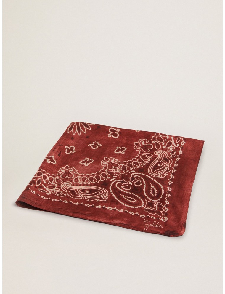 Foulard bordeaux con motivo paisley