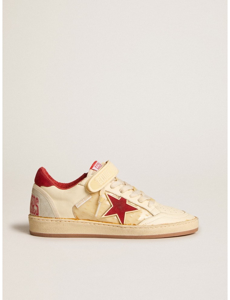 Ball Star Donna LAB in nappa e PVC con stella e talloncino in suede rosso