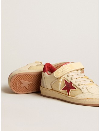 Ball Star Donna LAB in nappa e PVC con stella e talloncino in suede rosso