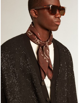 Giacca cardigan di colore nero da uomo con paillettes