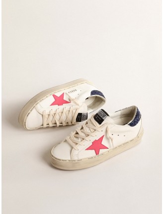 Hi Star con stella in pelle fucsia e talloncino in glitter blu