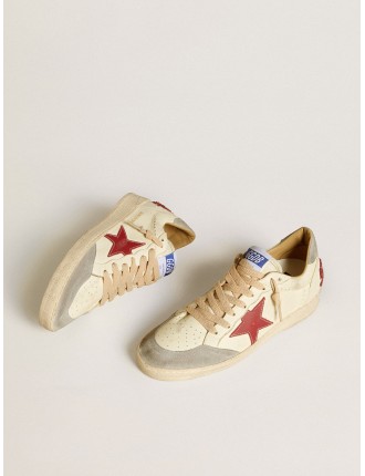 Ball Star Donna LTD in nappa con stella in pelle e talloncino in suede argento