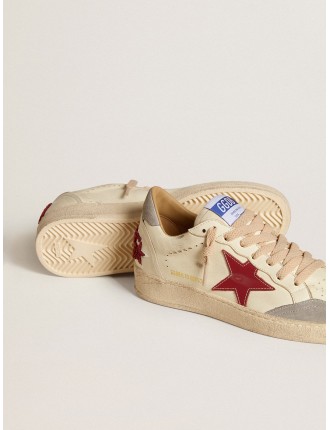 Ball Star Donna LTD in nappa con stella in pelle e talloncino in suede argento