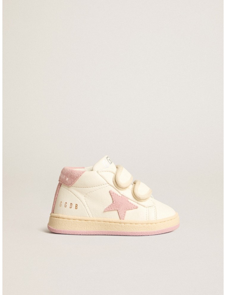 June Junior in nappa con stella e talloncino in suede rosa antico