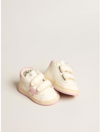 June Junior in nappa con stella e talloncino in suede rosa antico