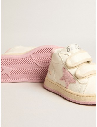 June Junior in nappa con stella e talloncino in suede rosa antico