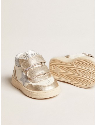 June Junior in nappa e inserti in pelle laminata con stella in glitter