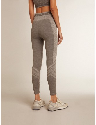 Leggins a mezza cucitura da donna di colore grigio melange