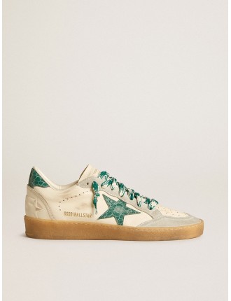 Ball Star Donna LTD in nappa con stella in pelle verde con stampa coccodrillo