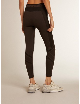 Leggins a mezza cucitura da donna di colore nero