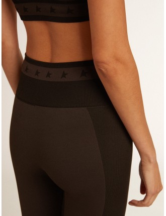 Leggins a mezza cucitura da donna di colore nero