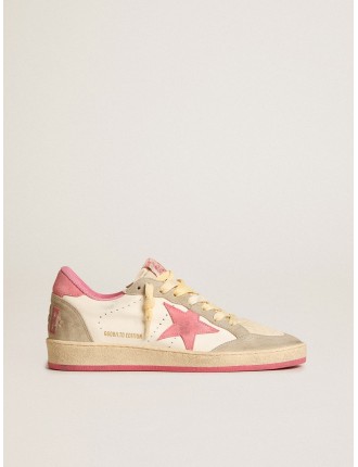 Ball Star Donna LTD in nappa con stella in suede rosa e inserti color tortora