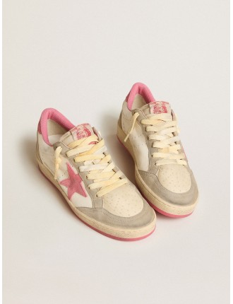 Ball Star Donna LTD in nappa con stella in suede rosa e inserti color tortora