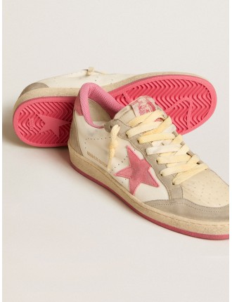 Ball Star Donna LTD in nappa con stella in suede rosa e inserti color tortora