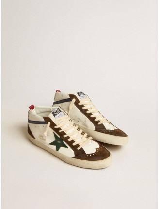 Mid Star con stella in pelle verde e virgola in pelle blu