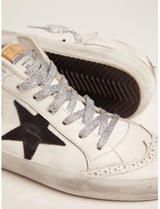 Mid Star Donna con talloncino laminato e lacci glitter