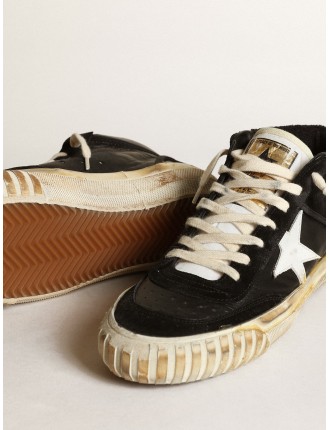 Mid Star Donna in nappa e suede neri con stella in pelle bianca