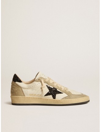 Ball Star in nappa e suede con stella e talloncino in glitter neri