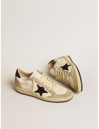 Ball Star in nappa e suede con stella e talloncino in glitter neri