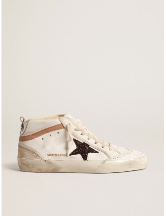 Mid Star LTD in nappa con stella in glitter e virgola in pelle nude