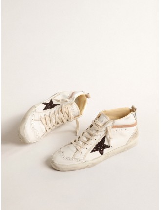 Mid Star LTD in nappa con stella in glitter e virgola in pelle nude