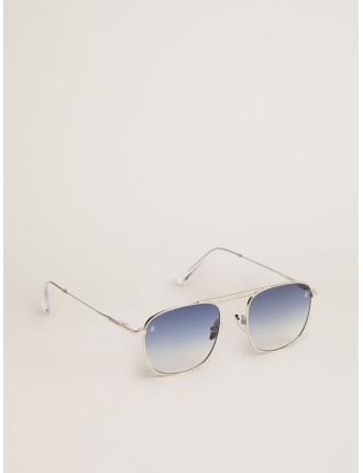 Occhiali da sole Roger modello aviator con montatura argento