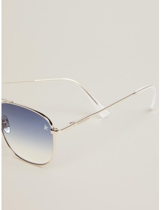 Occhiali da sole Roger modello aviator con montatura argento