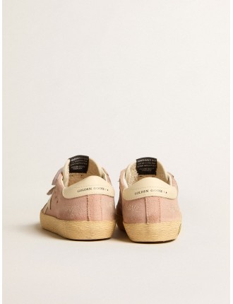 Old School Junior in suede rosa con stella e talloncino in pelle crema