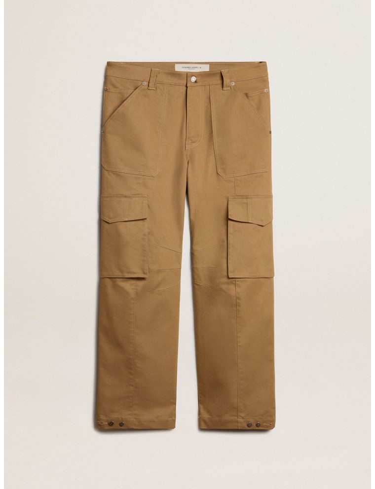 Pantalone cargo color khaki beige