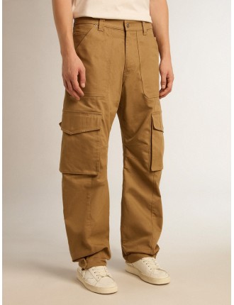 Pantalone cargo color khaki beige