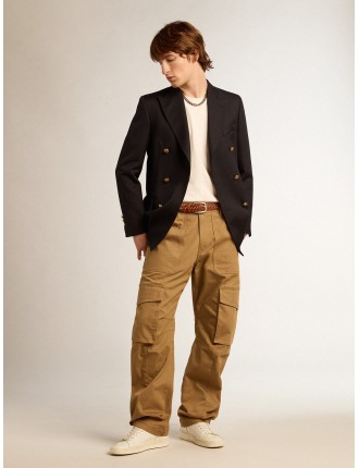 Pantalone cargo color khaki beige