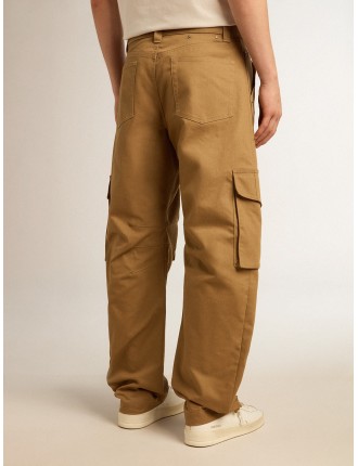 Pantalone cargo color khaki beige