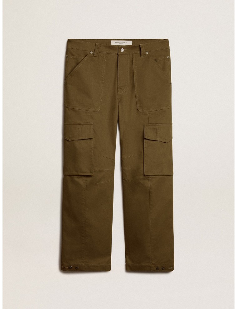 Pantalone cargo color verde oliva