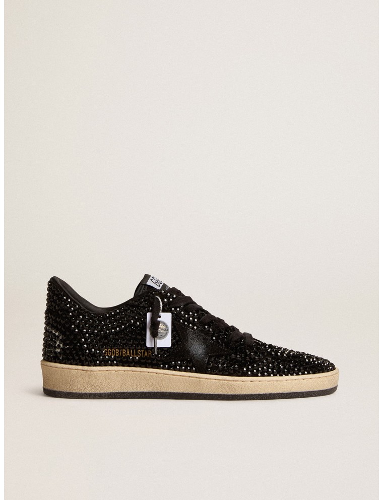 Ball Star in suede con cristalli Swarovski neri e stella in suede nero