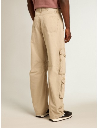 Pantalone cargo da uomo in cotone color khaki