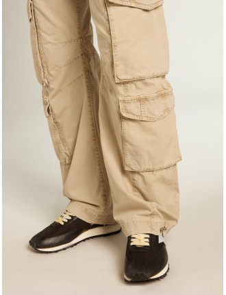 Pantalone cargo da uomo in cotone color khaki