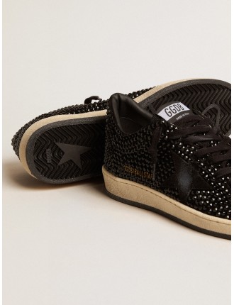 Ball Star in suede con cristalli Swarovski neri e stella in suede nero