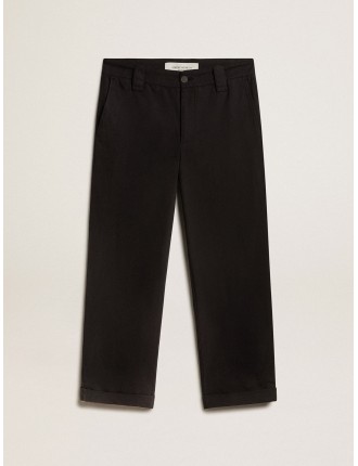 Pantalone chino da uomo in cotone color nero