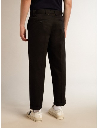 Pantalone chino da uomo in cotone color nero