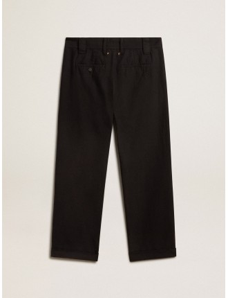 Pantalone chino da uomo in cotone color nero