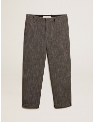 Pantalone chino da uomo in misto lana melange color grigio