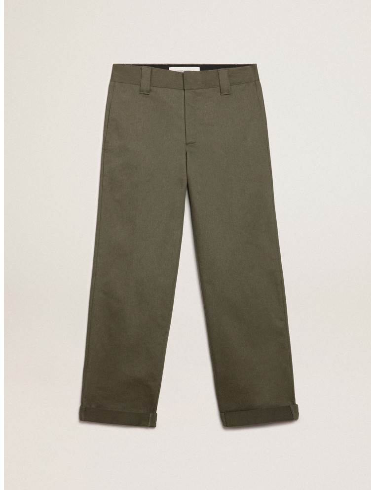 Pantalone chino Golden Collection color verde militare