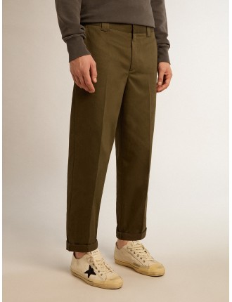 Pantalone chino Golden Collection color verde militare